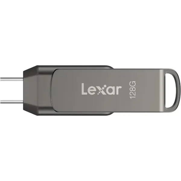 Lexar JumpDrive Dual Drive D400 USB 3.2 Type-C 2-in-1 Flash Drive 64GB, Up To 130MB/s, 256-bit AES Encryption, Key Ring Loop