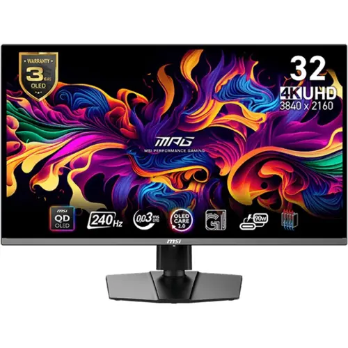 MSI MPG 341CQPX 34" QD-OLED Curved Gaming Monitor - 1440p UWQHD, 175Hz, 0.03ms, HDR400, HDMI 2.1