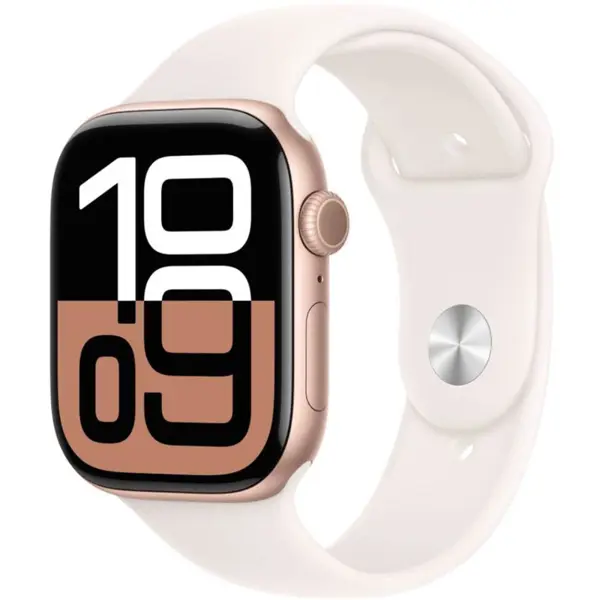 Apple Watch Series 10 GPS 42mm Rose Gold Aluminum Case with Light Blush Sport Band Smartwatch