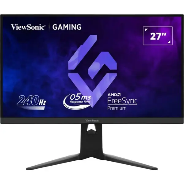 ViewSonic XG2736-2K 27 Inch 1440p IPS Gaming Monitor, 240Hz, 0.5ms, FreeSync Premium, NVIDIA G-Sync Compatible, RGB Lighting, 65W USB-C