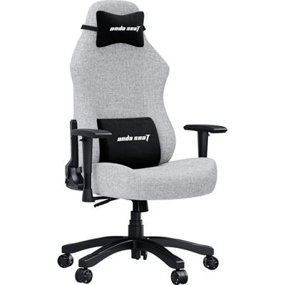 AndaSeat Luna Large Ergonomic Gaming Chair Luna Grey Fabric Racing Style Gaming Chair Breathable Fabric Heavy Duty Lumbar Support Office & Gaming Chair