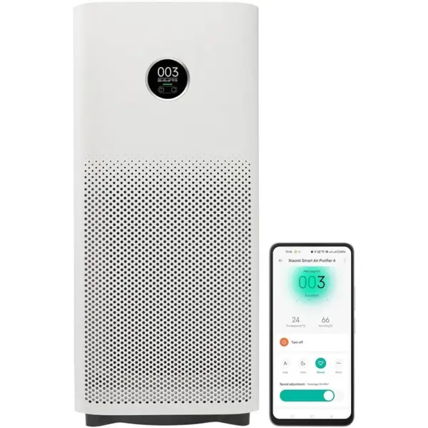 Xiaomi Smart Air Purifier 4, Air Purifier, CADR 400m3/h, True HEPA, 99.99% Virus Trapping, Coverage 516SqFt, Fast Purification In 7 Mins, Alexa and Google Assistant