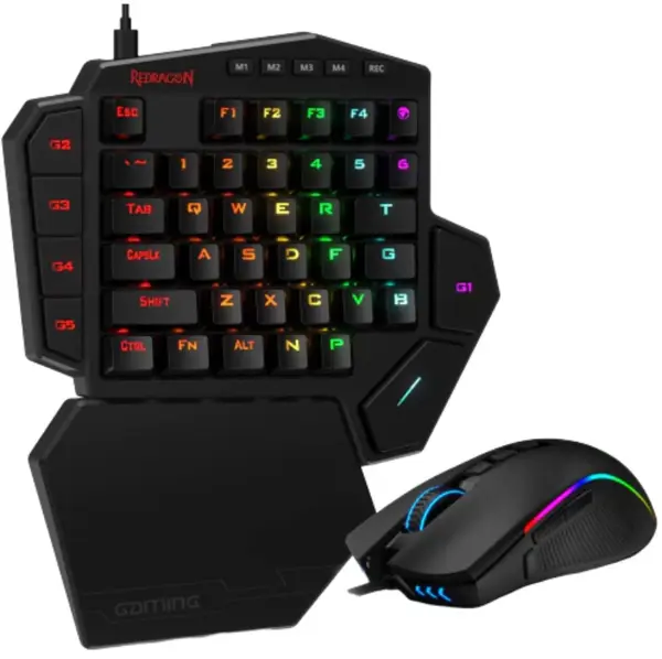 Redragon K585-BA RGB One-Handed Gaming Keyboard & M721-Pro RGB Gaming Mouse Combo Set 2 in 1