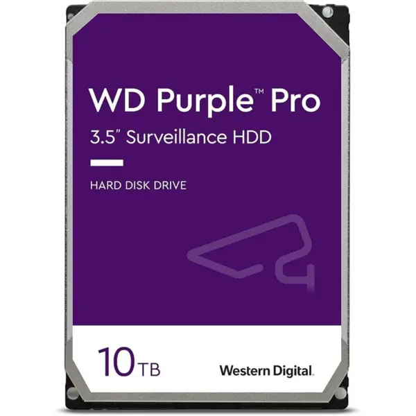 WD Purple Pro 10TB Surveillance Hard Drive HDD – AI-Enabled NVR & Video Analytics Storage, SATA 256MB Cache
