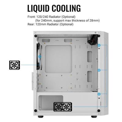 AeroCool Trinity Mini White RGB Mini-Tower microATX Case