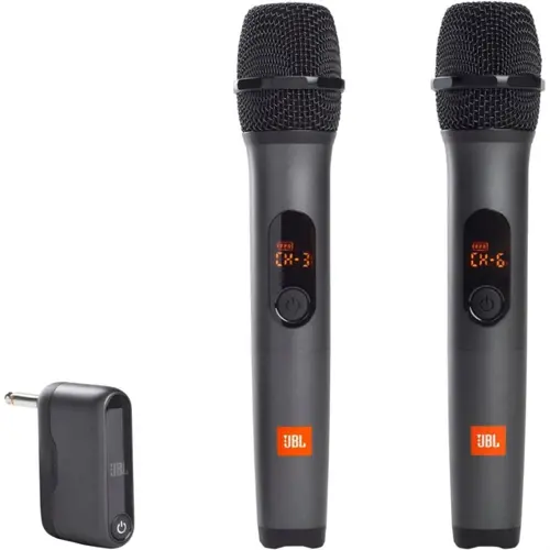 JBL Wireless Microphone Set - Two Microphone System with Dual-Channel Receiver - Black