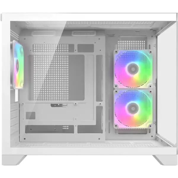Cougar FV150 Mini RGB PC Case Mini Tower, Dual Chamber Design, Supports Up To 400mm GPU, Supports Up To 360mm AIO, White