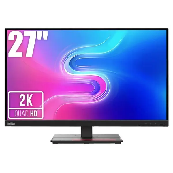 Lenovo ThinkVision P27H-28 27inch – 2K Resolution QHD – LED Borderless Monitor – Glossy Black