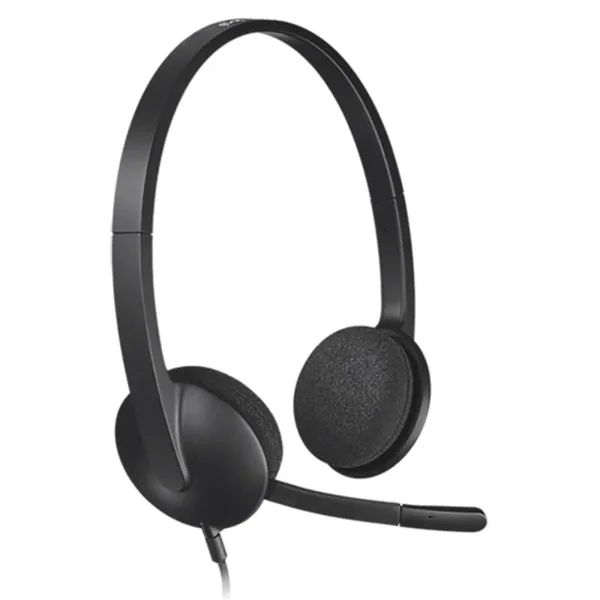 Logitech H340 USB Wired Headset - Noise-Cancelling Microphone, PC/Mac/Laptop, Plug & Play, Adjustable