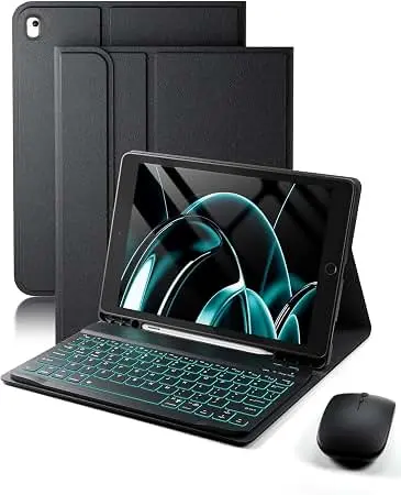 Logitech Rugged Folio Protective Keyboard Case for iPad 7th, 8th & 9th Generation – Smart Connector, Spill-Resistant Keys