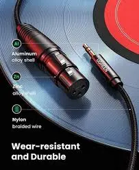 UGREEN 3.5mm TRS Male to XLR Female Audio Cable 2M | Professional Stereo Audio Adapter Cable for Microphone, Mixer, Amplifier, Speaker & Recording Equipment
