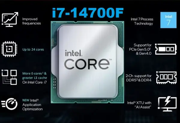 Intel Core i7-14700F Tray Desktop Processor – 20 Cores (8P + 12E) 28 Threads Up To 5.4GHz | 14th Gen LGA 1700 Gaming CPU