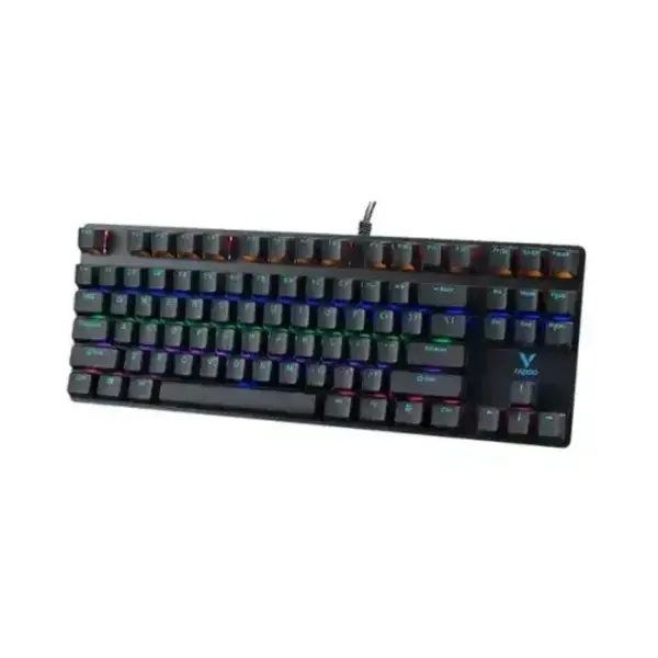 Rapoo V500 Pro 87 RGB Mechanical USB-A Gaming Keyboard - Compact TKL, Spill Resistant, Anti-Ghosting, Conflict Free Design, Compatible with Windows, macOS - Black