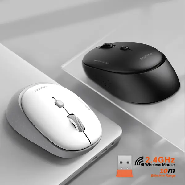 Meetion R571 Black Silent Wireless Mouse – 2.4G, 1600 DPI, 3-Button