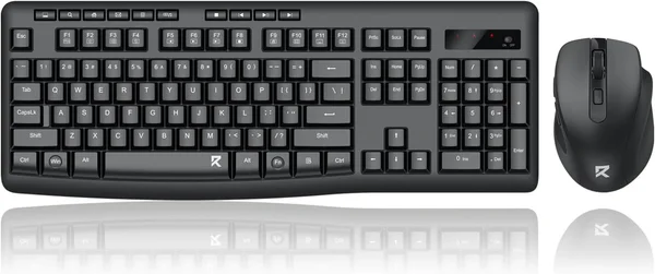 Redragon BS-7367A Wireless Keyboard and Mouse Combo 2.4GHz 105 Keys Ergonomic Keyboard 4000 DPI 6-Button Mouse