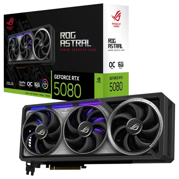 ASUS ROG Astral GeForce RTX 5080 OC Edition 16GB GDDR7 Gaming Graphics Card