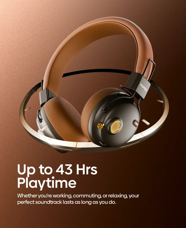Faster Rove S8 Wireless Headphones – ANC Noise Cancellation, Bluetooth v5.3, Aux-In Cable, Up to 43 Hrs Playtime