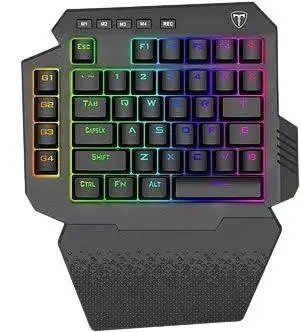 T-Dagger Capri TGK318 One-Handed Mechanical Gaming Keypad with Outemu Blue Switches, RGB Backlight, 6 Macro Keys & 2.4GHz Wireless