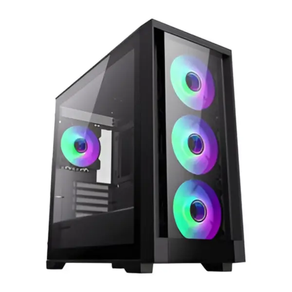 Thunder Saber TGC-1008 ATX Desktop Case, Front Mesh – 3x ARGB Fans Pre-Installed