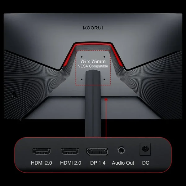 KOORUI GN06 27 Inch Gaming Monitor – FHD IPS, 180Hz, 1ms, 90% DCI-P3, Adaptive Sync, Ultra-Slim Bezel Gaming Display (Black)