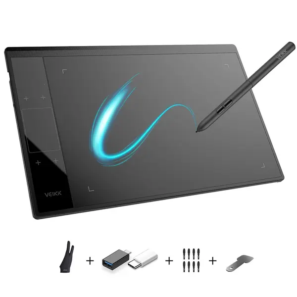 VEIKK A30 16K Graphics Drawing Tablet – 10x6 Inch Professional Pen Tablet with 16384 Pressure Levels | USB-C Digital Art Tablet for Designers & Artists
