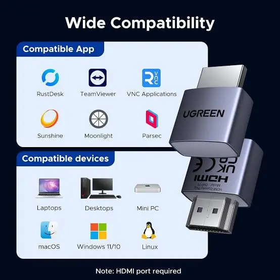 UGREEN 4 Pack HDMI Dummy Plug EDID Emulator Virtual Monitor Headless