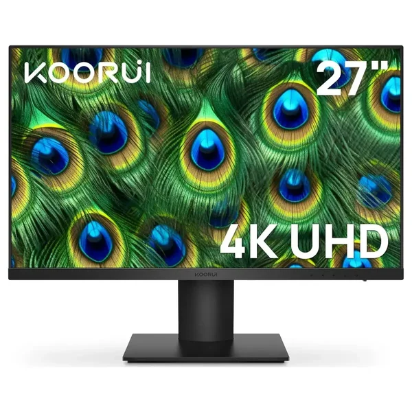KOORUI N07 27 Inch 4K Monitor, UHD 3840x2160 IPS, 99% sRGB 95% DCI-P3, FreeSync and G-Sync, DisplayPort and 2X HDMI