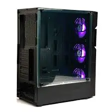 GFURY EDGE GF2200 Gaming PC Case Black Tempered Glass Mid Tower ATX 240mm Cooler Support 3 Infinity ARGB Fans Controller USB 3.0 Gaming Casing Pakistan