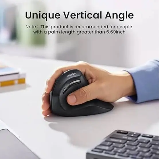 UGREEN Multi-Mode Vertical Wireless Mouse | Ergonomic Bluetooth & 2.4G