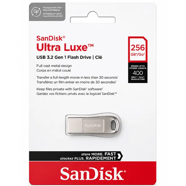 SanDisk Ultra Luxe 256GB USB 3.2 Gen 1 Metal Flash Drive – High-Speed Premium USB Pen Drive