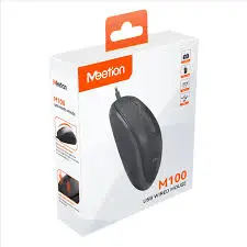 Meetion M100 Wired Mouse – USB, 1200 DPI, Silent Switch