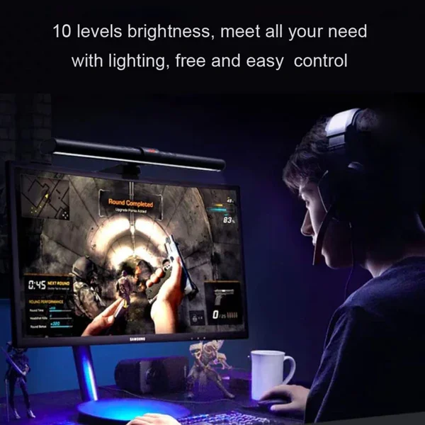 Redragon Beryl GML-113 RGB Monitor Light Bar USB Powered Sticker-Free Weighted Hanging Lamp with Adjustable Hue & 10 Brightness Levels