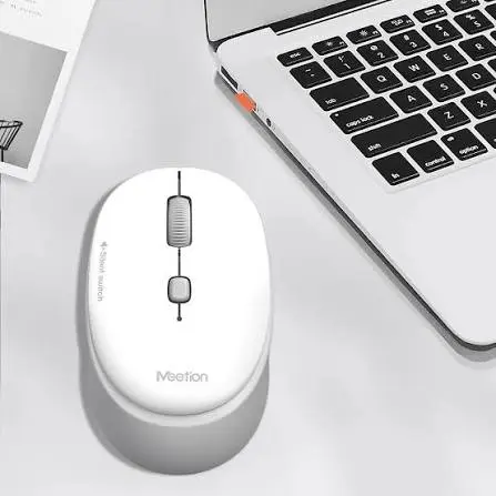 Meetion R546 White Wireless Mouse – 2.4G, 1600 DPI, Medium-Sized