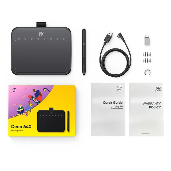 XP-PEN Deco 640 (New Model) Digital Drawing Graphics Tablet – Ultra-Slim Pen Tablet for Artists, Designers & Students | High Precision 8192 Pressure Levels
