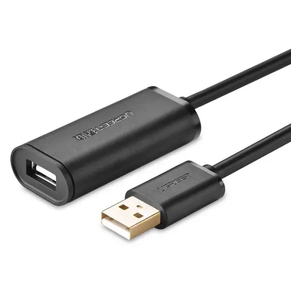 UGREEN USB 2.0 Active Extension Cable 10M Black 480Mbps USB-A Male to USB-A Female Signal Booster