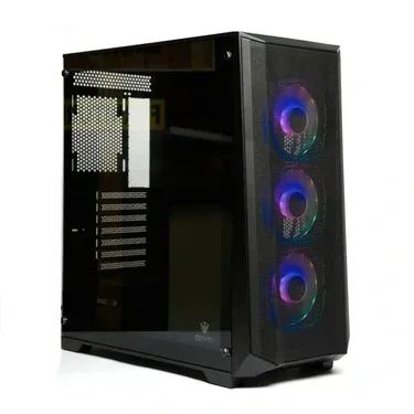 GFURY FIRE GF-120 Gaming PC Case Black Tempered Glass Side Panel ARGB Strip Mid Tower ATX Case USB 3.0 Front Mesh Anti Dust Gaming Casing Pakistan