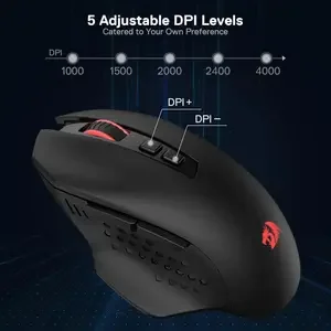 Redragon M656 GAINER Wireless Gaming Mouse RGB 4800 DPI 8-Button Ergonomic Gamer Mouse