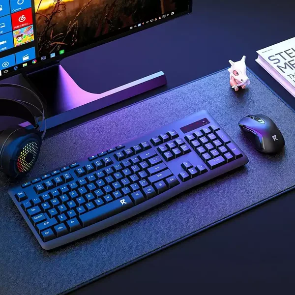 Redragon BS-7367B Wireless Keyboard and Mouse Combo 2.4GHz Ergonomic Multimedia Keyboard with Wireless Mouse