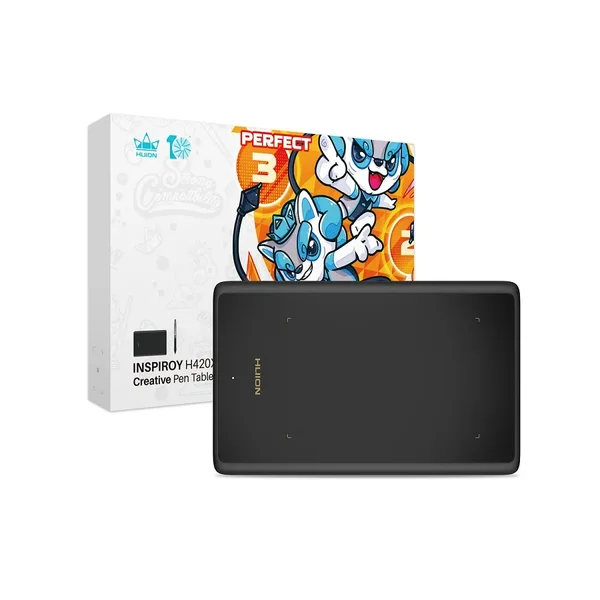 Huion 420X Inspiroy Ultra-Thin Graphics Drawing Tablet – 4.17x2.6 Inch, 8192 Pressure Levels, Battery-Free Stylus