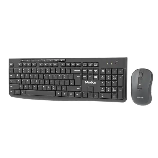 Meetion CW295 2.4G Wireless Keyboard & Mouse Office Combo – Full-Size, Ergonomic Ambidextrous Mouse