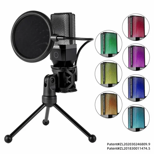 Redragon ADNE GM212 USB Streaming Gaming Microphone RGB Condenser Mic for Podcast YouTube & Live Streaming
