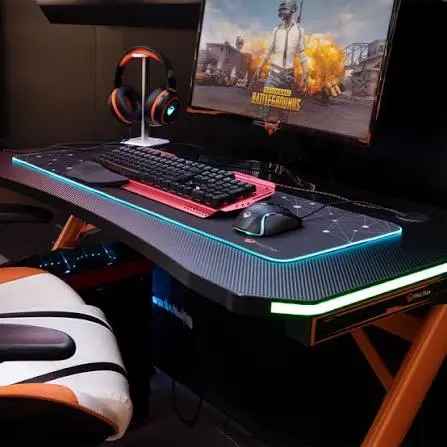 Meetion PD121 Backlit RGB Gaming Mouse Pad – Rainbow Multi-Mode Lighting, Soft Cloth with Rubber Base