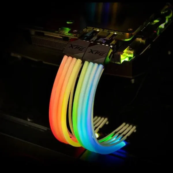 XPG ARGB VGA Extension Cable – 24-Pin Addressable RGB Graphics Card Power Extension Cable for Gaming PCs