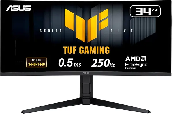 ASUS TUF Gaming VG34WQML5A 34-Inch UltraWide Curved Gaming Monitor - 3440x1440 250Hz HDR400 VA FreeSync Premium
