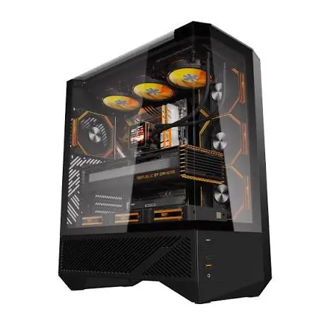Darkflash DY460 ATX Full Tower Gaming PC Case Black - Triple Tempered Glass Panoramic Cabinet, Supports RTX 4090 & 400mm GPU, USB Type-C
