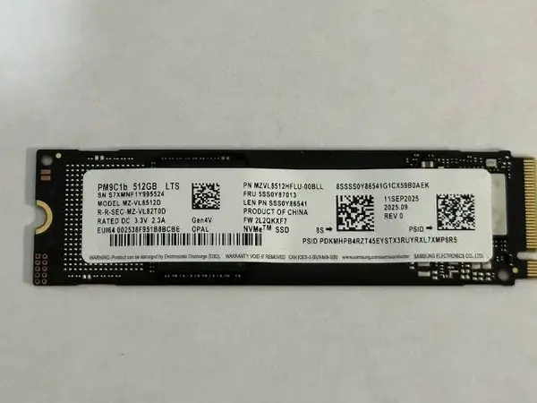 Samsung PM9C1b 512GB NVMe Gen4 SSD - 7100MB/s Read Speed, Pulled 100% Health
