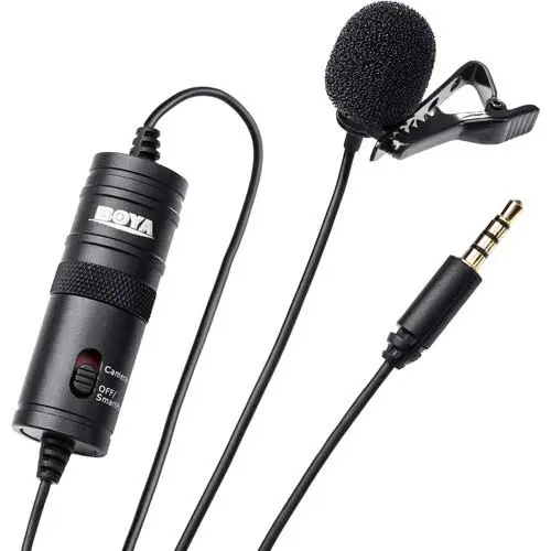 BOYA BY-M1 Lavalier Microphone – Omnidirectional Condenser Mic, 6m Cable, 3.5mm TRRS, Camera & Smartphone