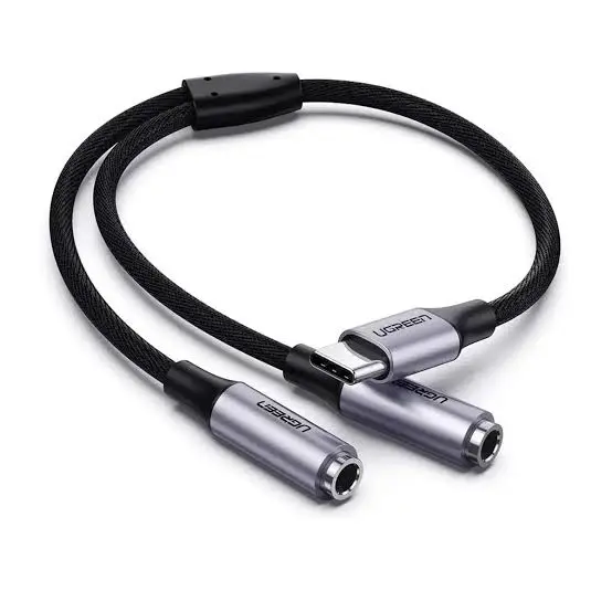 UGREEN 30732 USB-C to 3.5mm Dual Female Audio Adapter – Type-C to 3.5mm Headphone Splitter