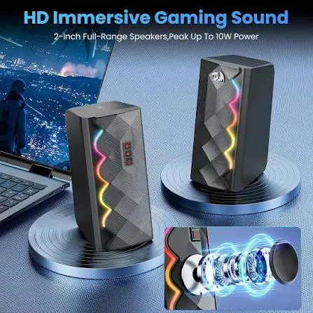 Redragon Cipher GS522 Hi-Fi Stereo RGB Computer Speakers with USB and Aux