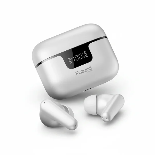 Faster Futura Ai-100 Wireless Earbuds – TWS with AI Translator, Digital Display, Bluetooth v6.0, Up to 15 Hrs Playtime